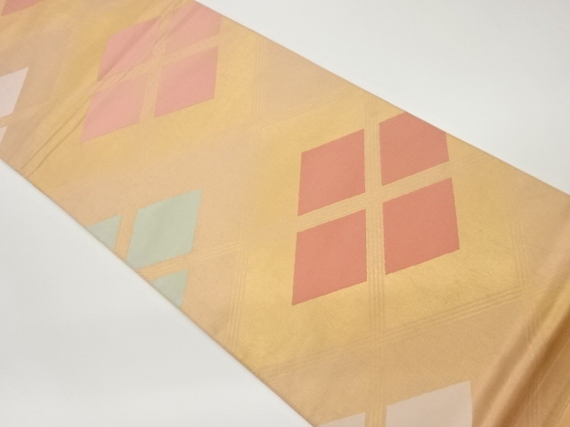 JAPANESE KIMONO / VINTAGE FUKURO OBI / WOVEN RHOMBUS